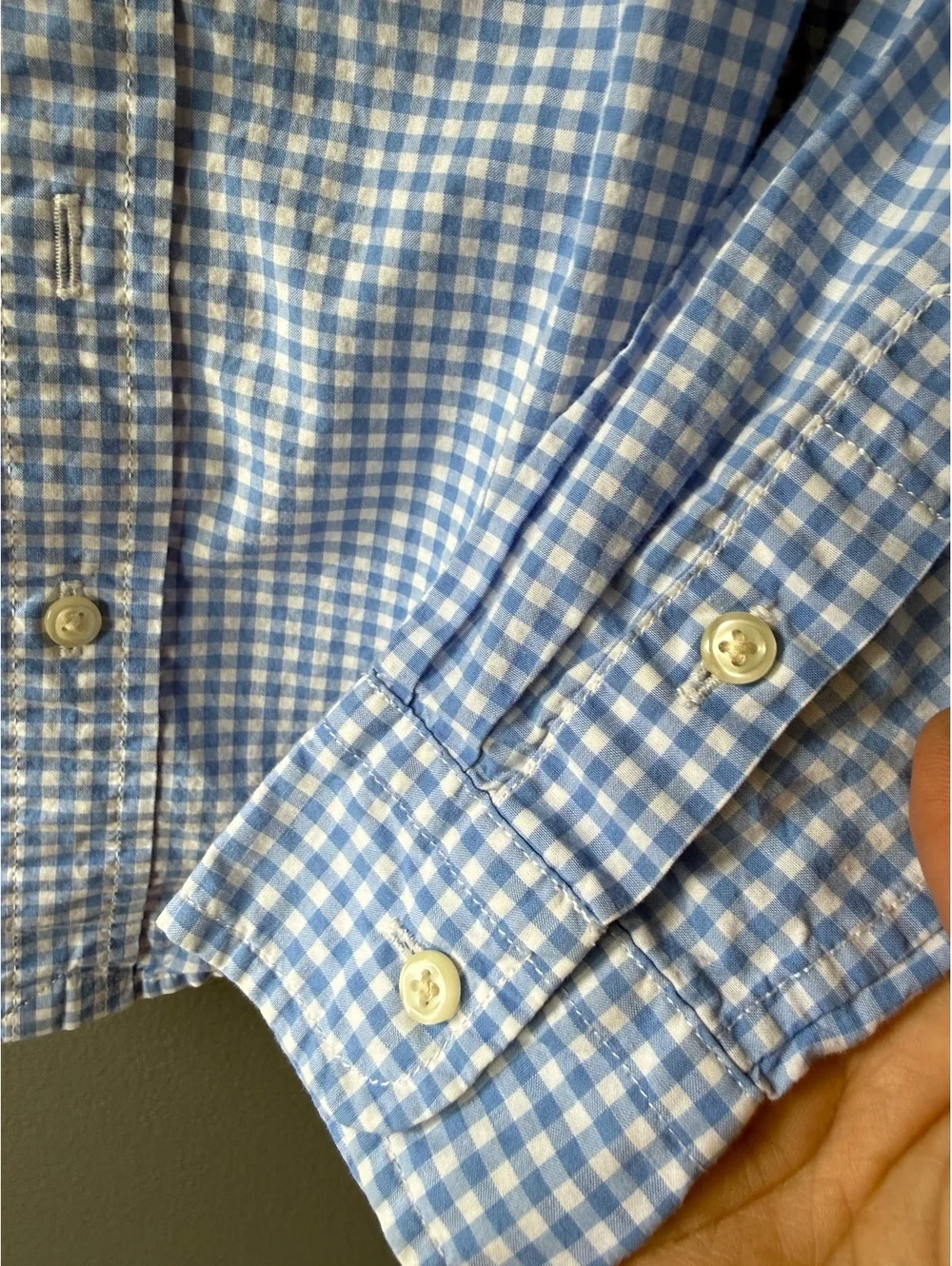 Ralph Lauren Boys Blue Gingham Button-Down Shirt Size 5